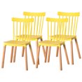 thumbnail image 1 of Fabulaxe Modern Plastic Dining Chair, Mid-Century Modern, Kids, Yellow (Set of 4), 1 of 7