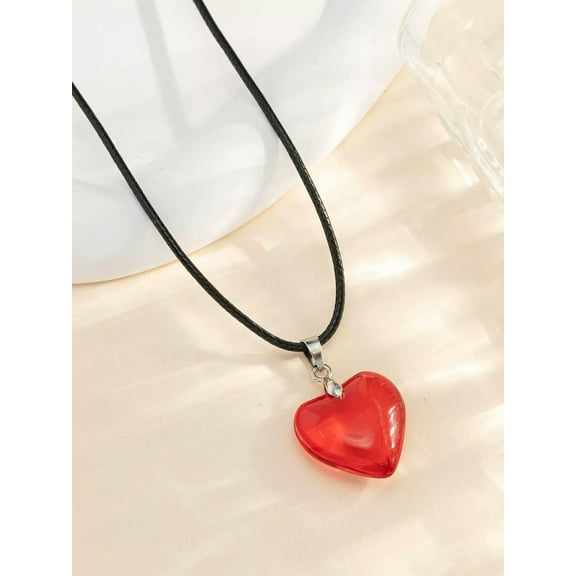 QQTDFG Red Heart Pendant Necklace for Women Jewelry for Women Gift for Her Necklace-default