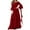 Red, variant on Women's Fashion Long Sleeve,Women's Vintage Solid Color Lace Collar 3/4 Sleeve Cos Dress Orange