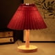 thumbnail image 4 of Table Lamp For Bedroom Infinitely Dimmable Nightstand Lamp With Umbellate Flaxen Fabric Shade For Living Room Office Dorm Solid Wood LED Bulb Included, 4 of 7