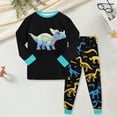 thumbnail image 2 of masbird 2 Piece Pajamas Toddler Kids Boys Girls Pajamas Cars Kids Pj's Long Sleeve Sleepwear Clothes Set Outfits Kids Pajamas(Black,2-3 Y), 2 of 5