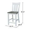 thumbnail image 2 of Ava Solid Wood Counterheight Stool - in White/Heather Gray, 2 of 10