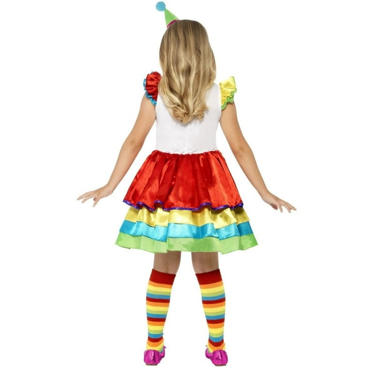 Clown Girl Deluxe Costume Kids Rainbow Clown Girl Deluxe Costume Kids Rainbow