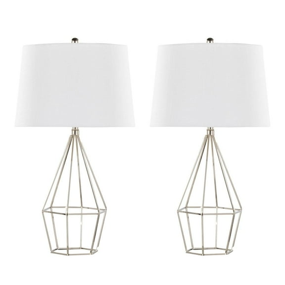 LumiSource Geome 27" Metal Table Lamp - Set of 2