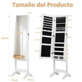 thumbnail image 2 of Espejo de Almacenamiento Seguro con Cerradura - Espejo Completo Ajustable con Divisores para Joyas, Protección contra Polvo y Robo, 31x47x155 cm  (Blanco), 2 of 8