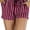 Burgundy, variant on ToBeInStyle Women's Multi-Stripe Woven Paperbag Shorts