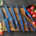 thumbnail image 3 of 12PCS Matte Blue Titanium Stainless Steel Knife Set, Sharp Kitchen Knife Set Professional, Kitchen Knife Set Dishwasher Safe with Covers for Cooking, 3 of 7