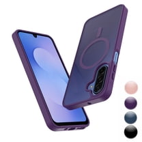 For Samsung Galaxy A17 Case, Tiflook Compatible with MagSafe Military Grade Drop Protection Magnetic Rugged Cover Translucent Back Shockproof Cell Phone Case for Galaxy A17 6.7" - Purple