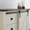 thumbnail image 2 of OKD 5 Drawer Dresser with Sliding Barn Door, Farmhouse Modern Storage Cabinet for Bedroom, Chest of Drawers Wood Organizer for Living Room, Antique White, 2 of 5