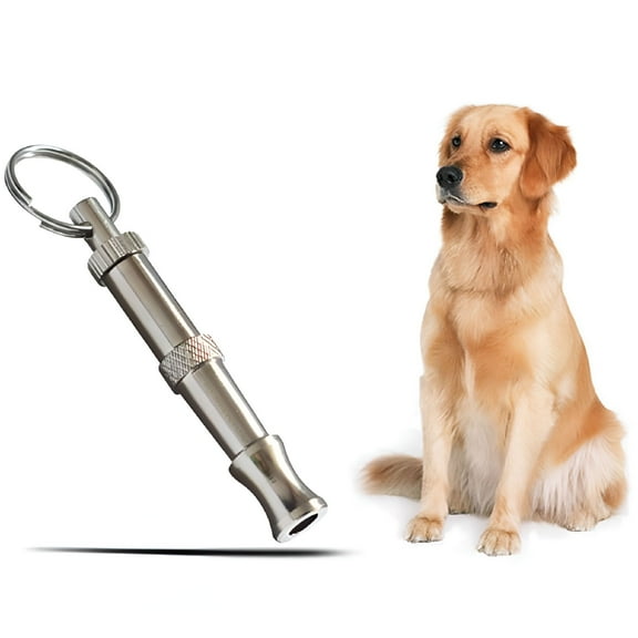 BESTSKY 2 x professional dog whistles for educating and training dogs - with adjustable pitch - for dog training - material: brass, colour: silver