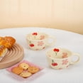 thumbnail image 5 of 8.5 oz Flower Design Ceramic Coffee Mug Set of 2, 5 of 13