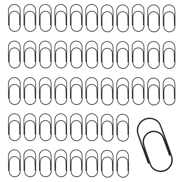 Sujetapapeles jumbo negros Pocoxll de 50 piezas, 5 cm