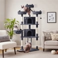 thumbnail image 2 of Yaheetech 76' 'H Multilevel Large Cat Tree Scratching Post Tower with Condos & Basket Dark Gray, 2 of 7