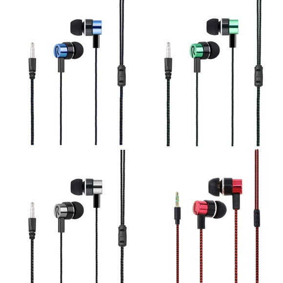 Auriculares intraurales estéreo con cable CCecce de 3,5 mm y 3 polos, 4 unidades