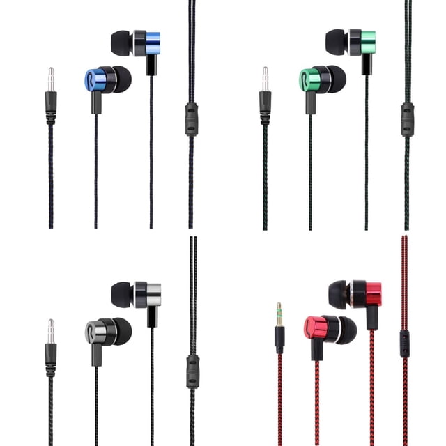 Auriculares intraurales estéreo con cable CCecce de 3,5 mm y 3 polos, 4 unidades