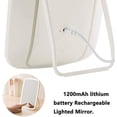 thumbnail image 4 of FeelGlad Makeup Mirror with Light, Lighted Vanity Mirror with Touch Screen, USB Rechargeable tabletop Makeup mirror, LED Brightness Adjustable, White, 4 of 6