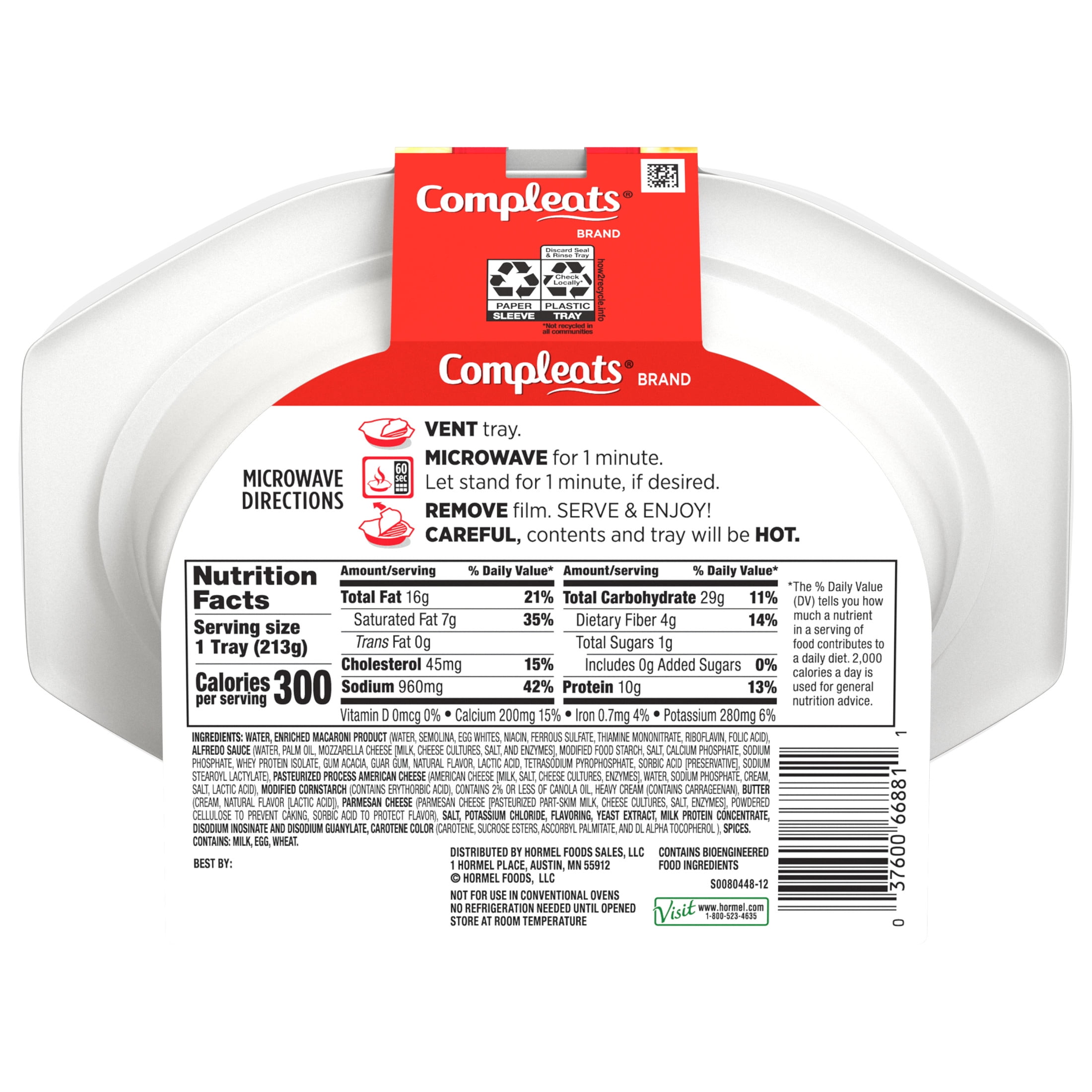 (7 pack) HORMEL COMPLEATS Macaroni & Cheese, Shelf-Stable, 14 grams Protein Per Serving, 7.5 oz Plastic Microwaveable Tray