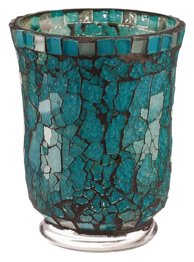 Amber Home Products Blue Moon Glass Hurricane - Walmart.com.