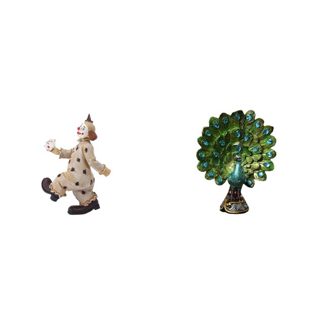 Colección De Figuras De Payaso Y Pavo Real. Elegante Adorno De Mesa Para Escritorio, Armario, Comedor, Dormitorio, Oficina, Sala De Estar. Ideal Como Regalo.