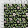 thumbnail image 1 of oneOone Cotton Cambric Black Fabric Leaves & Flower Floral Quilting Supplies Print Sewing Fabric By The Yard 56 Inch Wide, 1 of 4