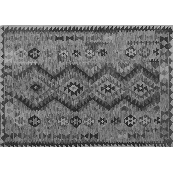 Ahgly Company Indoor Rectangle Oriental Gray Traditional Area Rugs, 5' x 8'