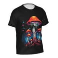thumbnail image 3 of Generic Mushroom Whisperer Colorful Fungi Graphic Tees Men's Short Sleeve Full Print T-Shirt Black, 3 of 8