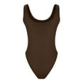 thumbnail image 5 of FRSASU One-Piece Women Round-Neck Sleeveless Solid Shapewear Bodysuit Jumpsuits Coffee XL(XL), 5 of 6