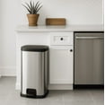 thumbnail image 4 of Mainstays Kitchen Trash Can, 13.2 Gallon Plastic Step Garbage Bin with Lid, Silver, 4 of 10