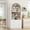 White/Open Shelf, variant on Hiphuta 70" Tall Arched Kitchen Pantry Storage Cabinet with 2 Large Drawers, Freestanding Modern Farmhouse Versatile Hutch Cupboard for Dining Room, White