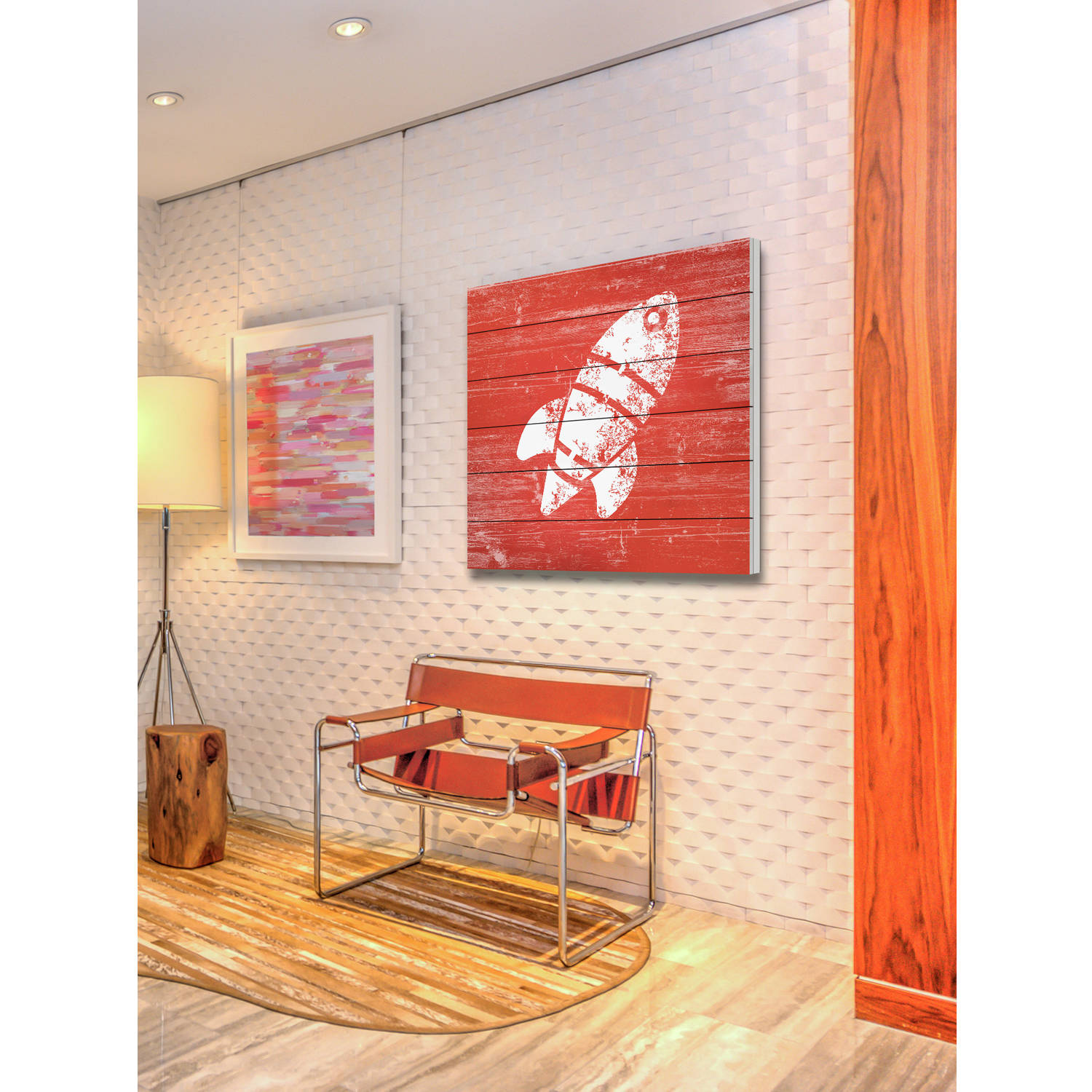 Marmont Hill - "White Rocket" Painting Print on White Wood
