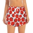 thumbnail image 4 of Lsque Hand Drawn Tomatoes Printed Women's Running Shorts with Liner Pockets,Elastic Quick Dry Workout Athletic Gym Yoga Shorts,Womens High Waist Shorts-Small, 4 of 9