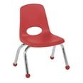thumbnail image 2 of 30" x 72" Rectangle Dry-Erase Activity Table with Chunky Legs and 10" Stack Chairs with Ball Glides, 5-Piece Set - White/Red, 2 of 5