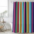 thumbnail image 4 of Mexican Style Bathroom Shower Curtains with 12 Hooks Polyester Waterproof Shower Curtain for Stalls and Bathtubs Colorful Mexico Stripes Blue Yellow Decorative Bathroom Privacy Curtain 36x78 Inches, 4 of 9
