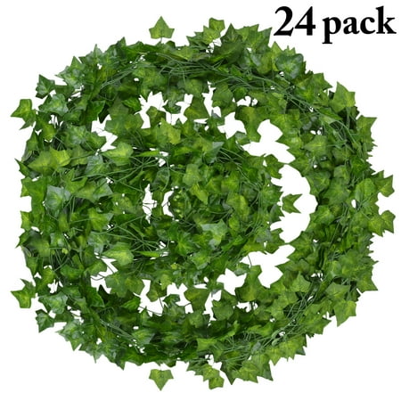 - Justdolife 24 Branch 6.89Ft Artificial Ivy Silk Fake Hanging Vine Plant Leaves Garland for Party Home Wall Decoration
