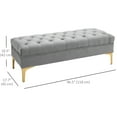 thumbnail image 2 of HOMCOM Velvet Upholstered Bench Button Tufted End of Bed Bench for Bedroom, 2 of 9