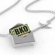 Locket Necklace Airportcode BKO Bamako in a silver Envelope Neonblond