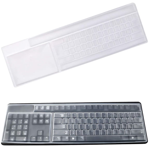 2 Pack Clear Desktop Computer Keyboard Protection Skin Protector Cover for PC 104/107 Keys Standard Keyboard