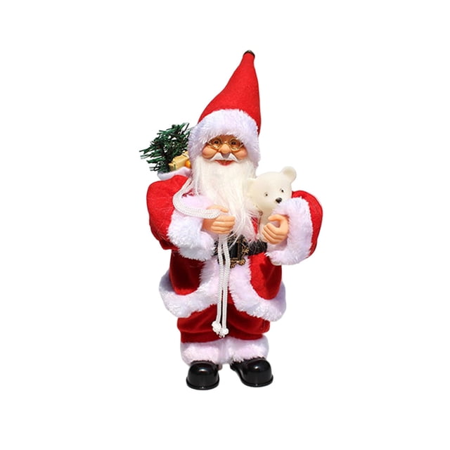 Bearachild Juguete Musical eléctrico de Papá Noel para Navidad, tela con pilas, restaurante para el hogar, decoración decorativa, regalo Kits de decoración para fiestas Tipo 2 Bearachild HA069028-02B