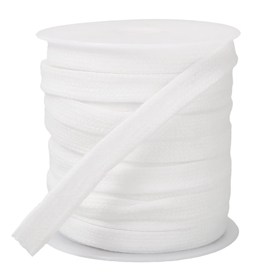 20 Yards 12mm White Drawstring Cord Replacement Flat Draw String Durable Polyester Soft Cords Accessories with Spools