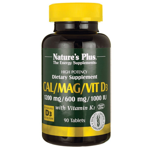 Natures Plus High Potency Cal/Mag/Vit D3 with Vitamin K2 90 Tabs