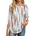 thumbnail image 2 of Fantaslook Womens Plus Size Tops 3/4 Sleeve Pleated Dressy Blouses Crew Neck Casual Tunic Tops Summer Shirts, 2 of 7