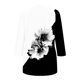 thumbnail image 5 of Mujeres 3/4 Manga Tops Cuello en V Raglan Suéter Impreso Blusas Casuales para el Trabajo Diario Primavera Verano Moda, 5 of 9