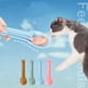 thumbnail image 4 of Cuchara para apretar con tiras para gatos, pala de alimentación multifuncional de plástico para aperitivos para perros y gatos, para comida húmeda, golosina liofilizada, azul, 4 of 7