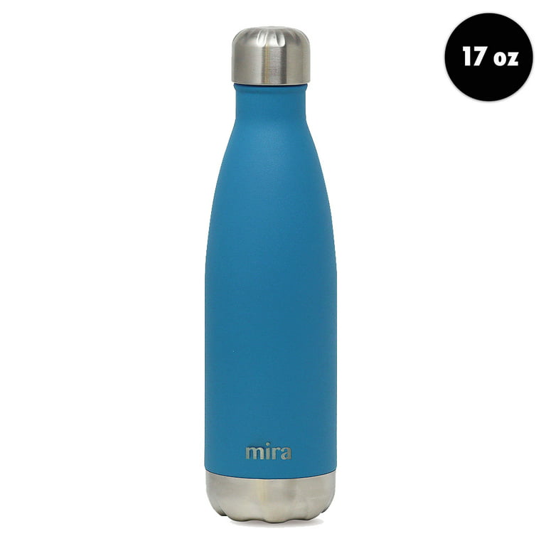 MIRA 17oz Stainless Steel Vacuum Insulated Water Bottle, Leak-Proof Double  Walled Cola Shape, Hawaiian Blue 