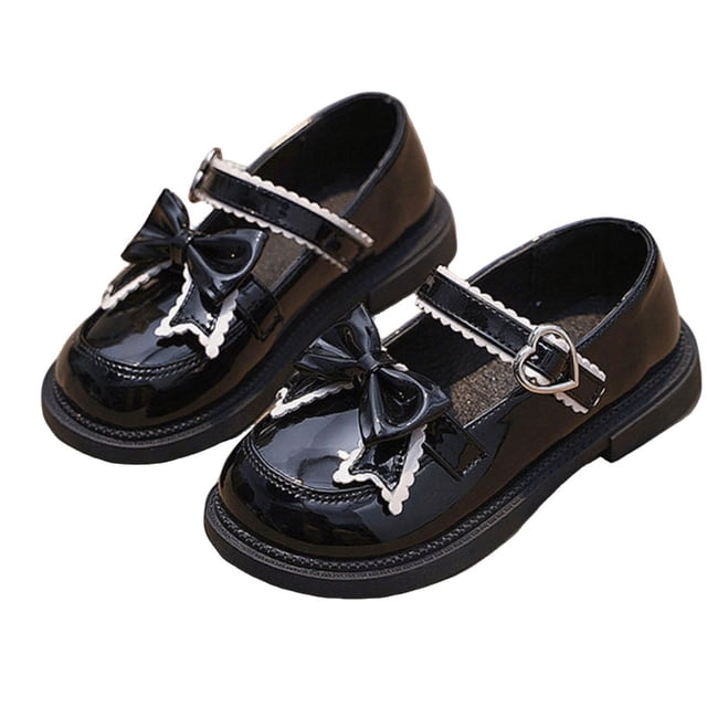 Baby Leather Shoes Girls' Soft Soled Leather Shoes with British Style - Perfect for Big and Small Princesses