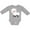 AC-Heather Grey, variant on Cute White Lamb Boys or Girls Long Sleeve Baby Bodysuit