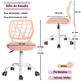 thumbnail image 3 of Silla de Estudio FurnitureR Ajustable (Rosa Claro), 3 of 8