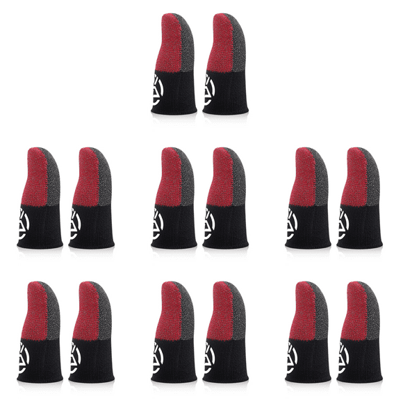Peggybuy Mobile Finger Sleeve Breathable Sweatproof Finger Thumb Gloves for PUBG (Red)