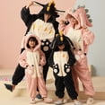 thumbnail image 2 of Conjunto de Pijamas para padres e hijos, ropa de dormir Unisex con capucha, de invierno, grueso, mono de dinosaurio de dibujos animados, 2 of 4