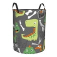 thumbnail image 2 of Balery Cartoon Dinosaurs Round Laundry Basket with Handles Waterproof Freestanding Laundry Hamper for Clothes Toys in the Dorm and Family-Small, 2 of 8